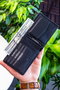 Zoozie Bags Tarjetero de Piel Auténtica con Bloqueo RFID Negro